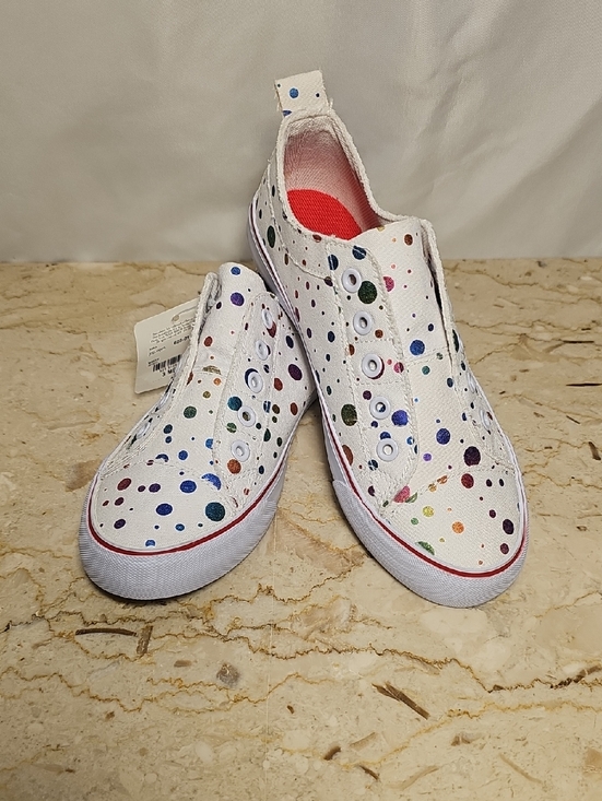 thereabouts Other - Thereabouts Shoes Girls White Slip On Laceless Polka Dot Sneakers